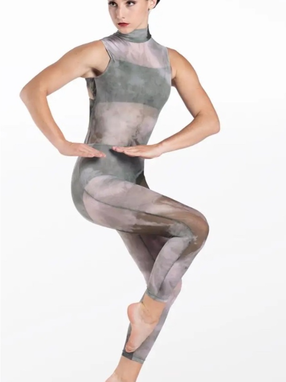 WEISSMAN Sleeveless High-Neck dance costume UNRAVEL smoke Gray SMALL ADULT